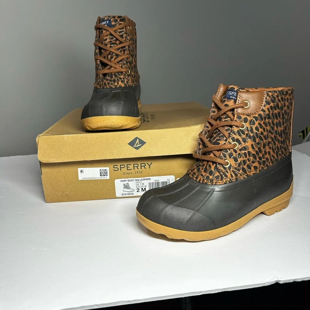 Sperry Leopard Print Duck Boots‎